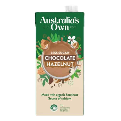 Organic Chocolate Hazelnut Less Sugar Australias Own Milk
