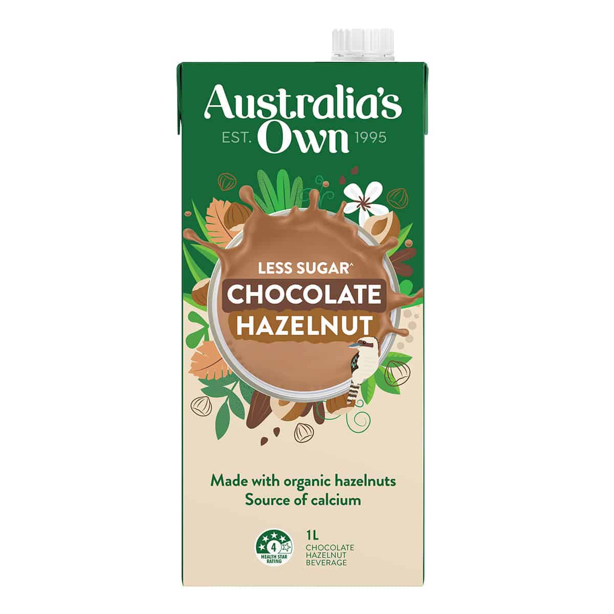 Organic Chocolate Hazelnut Less Sugar Australias Own Milk