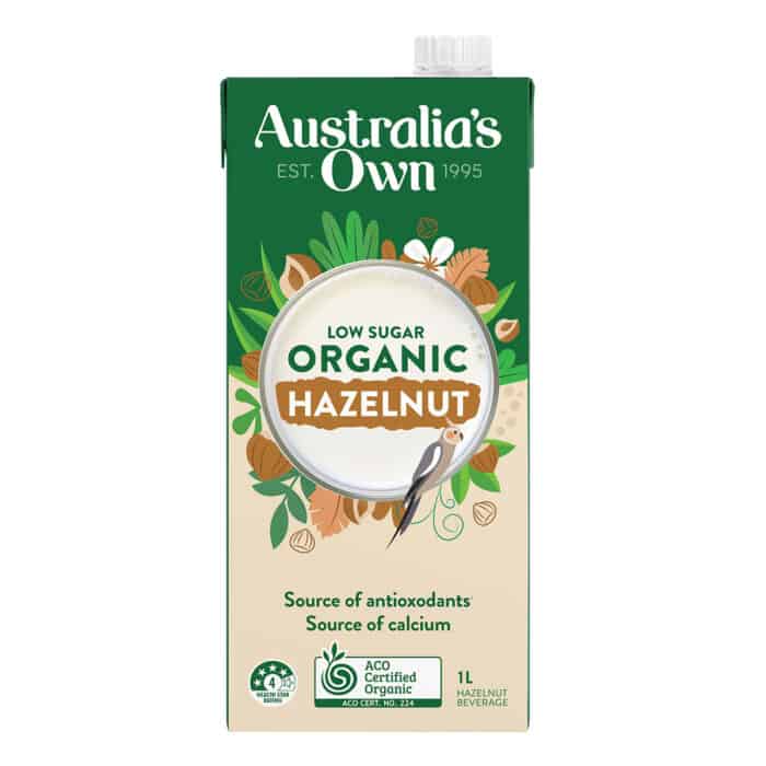 Organic Hazelnut Low Sugar Australias Own Milk